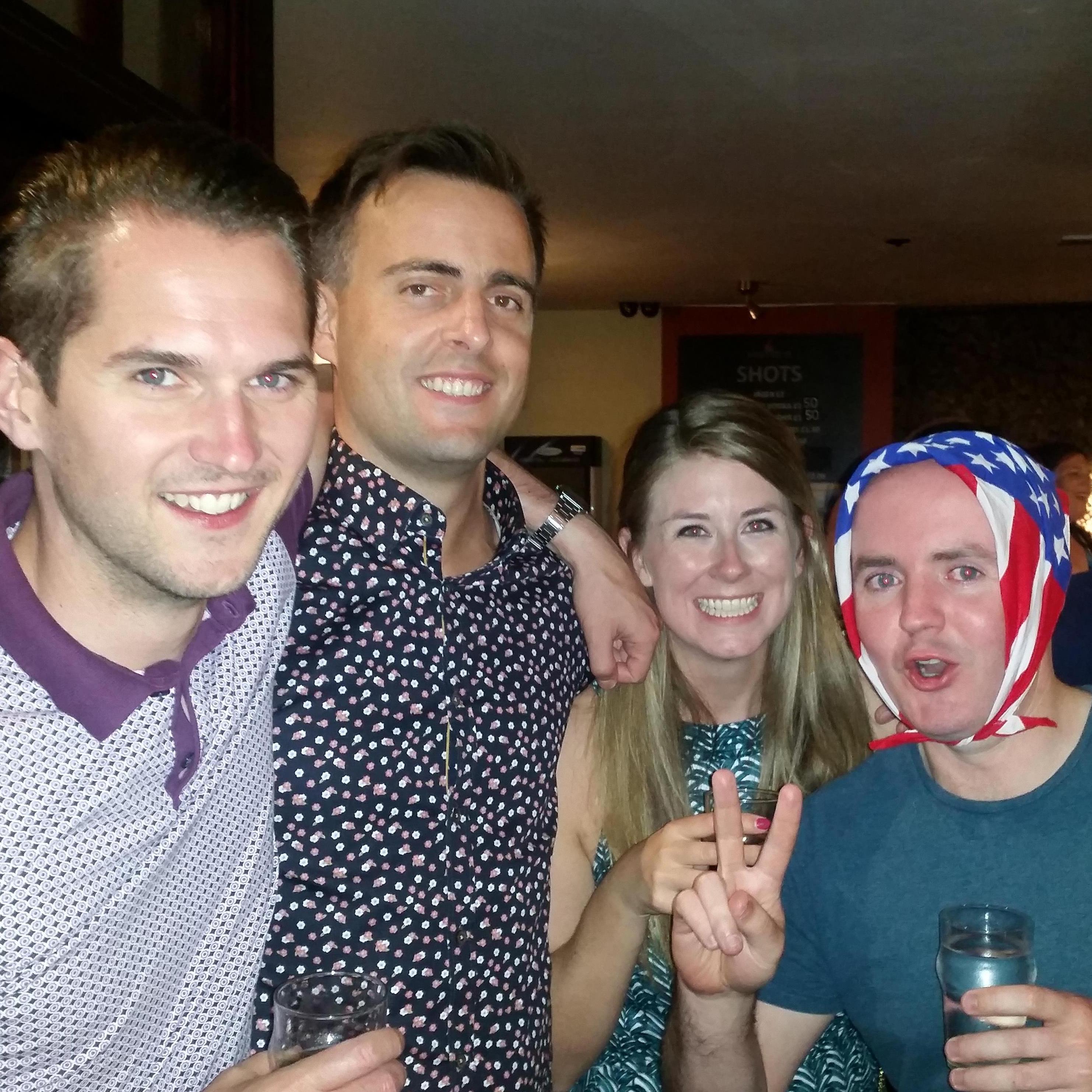 Stacy forcing Simon and friends to celebrate the 4th of July!