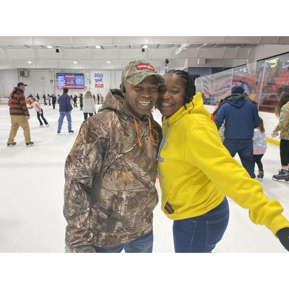 TeShayla's first time ice-skating for her birthday.