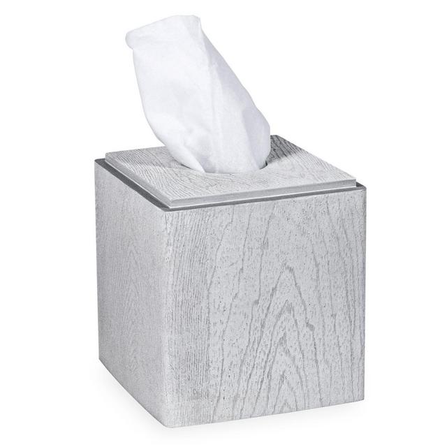 DKNY Grey Wood Boutique Tissue Box Holder