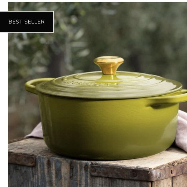 Signature Enameled Cast Iron 5.5 Qt. Round Dutch Oven - OLIVE GREEN