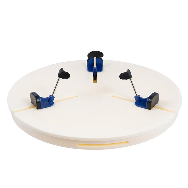 DYRABREST Portable Pottery Machine Turntable Clamp Pottery, Ceramic Pottery Trimming Turntable Tools Sculpting Clamp Repair Tools for Ceramic Beginners Professionals (White)
