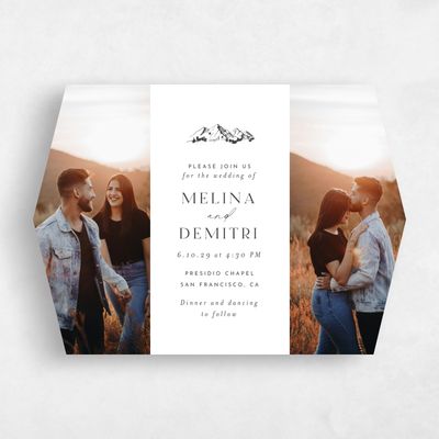 White Diamond Wedding Invitation - Crispin Multiphoto
