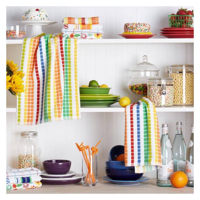 Santa Fe Stripe Cotton Kitchen Towel 2pc Set - Fiesta
