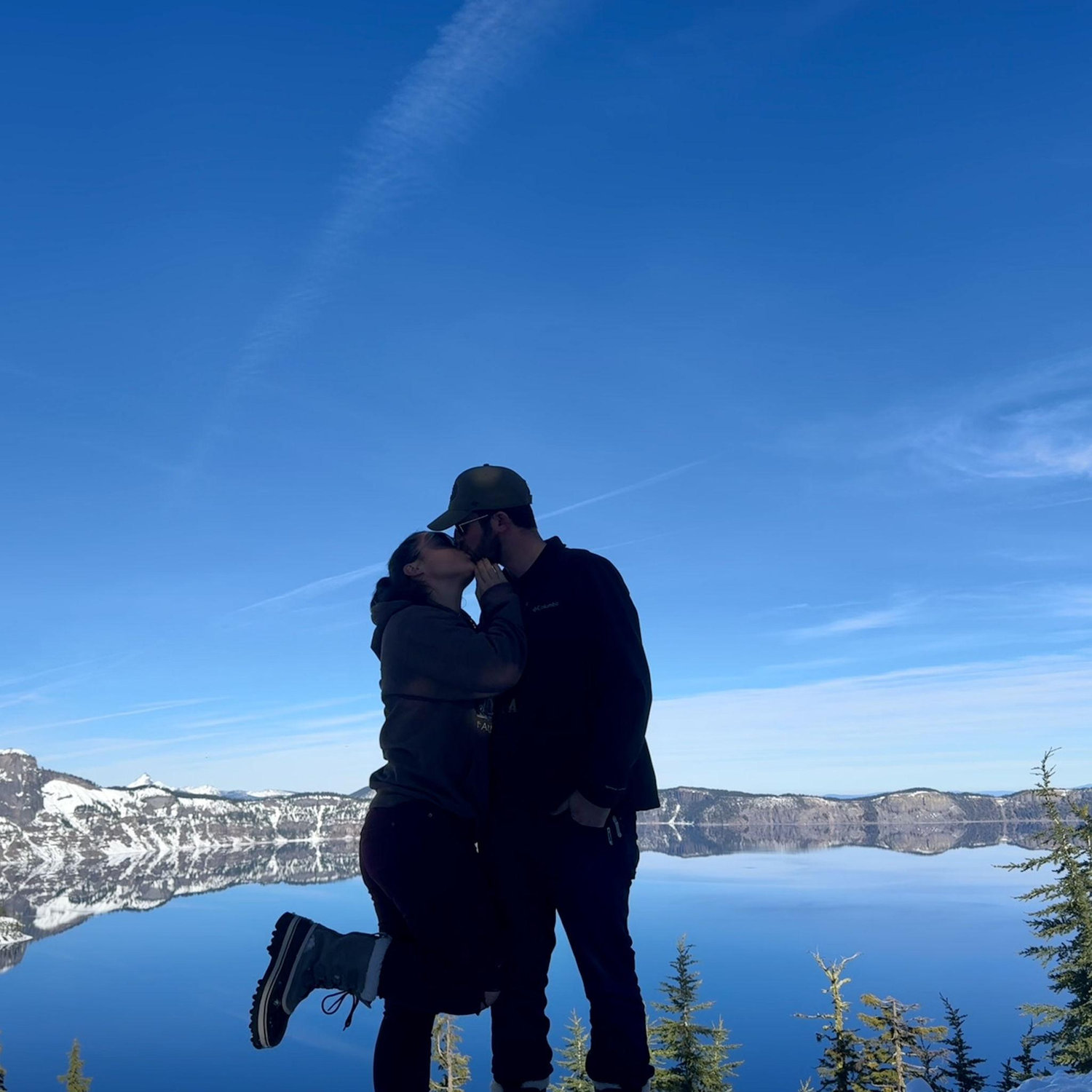 Taken at Crater Lake on our first camping trip together, far before we knew that we would be moving to Oregon!