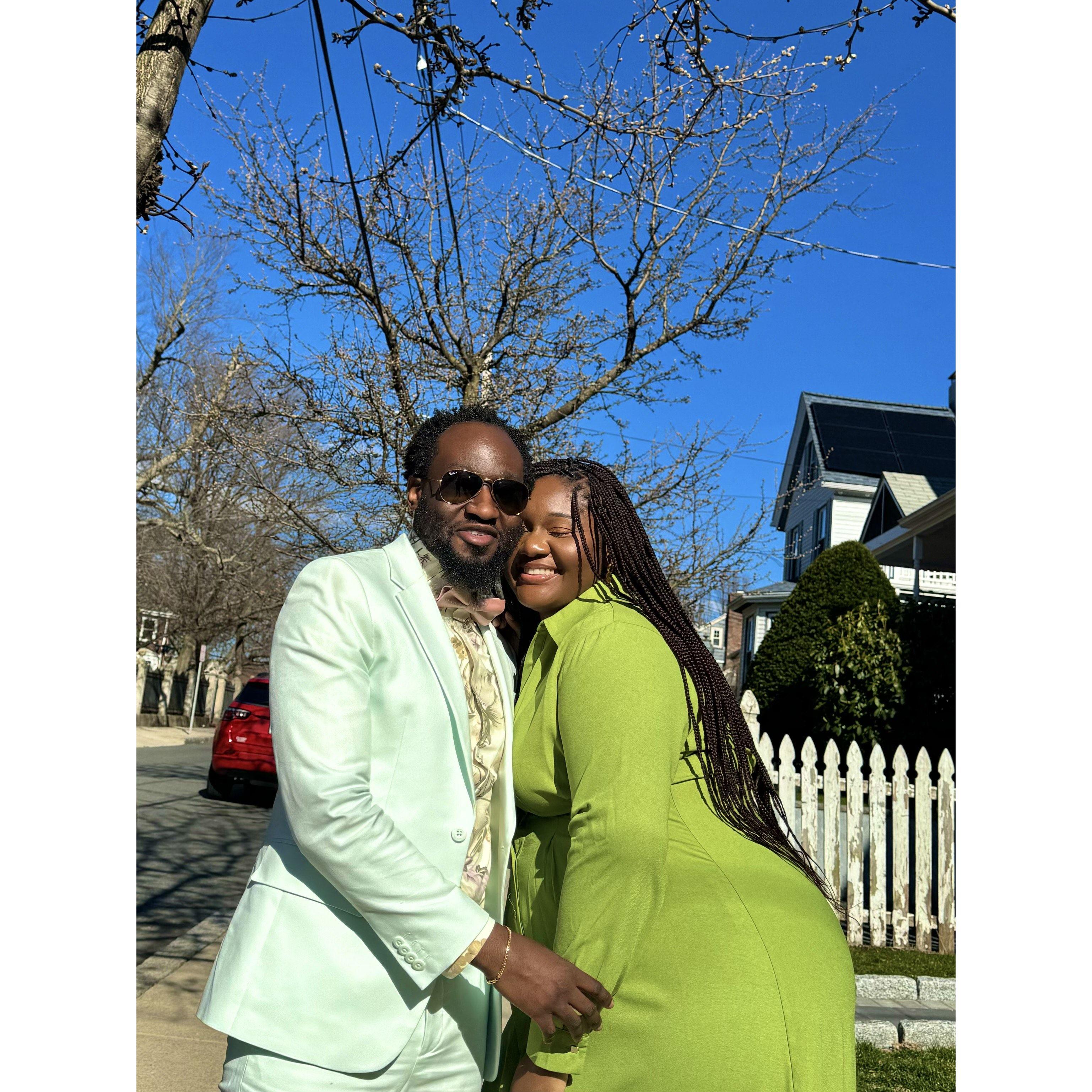 Easter of 2024. Just before usual Sunday dinner at Johnny's house. Johnny's mom has done such a wonderful job accepting Vicki & her family into hers. Serving us a beautiful Haitian meal weekly!