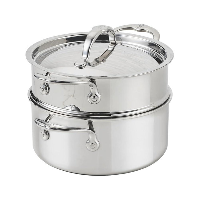Hestan ProBond Luxe 3-Quart Soup Pot & Stemer Insert Set, Professional Clad Stainless Steel ProCore Tri-Ply Clad Construction, Polished Exterior, Induction & Oven Safe