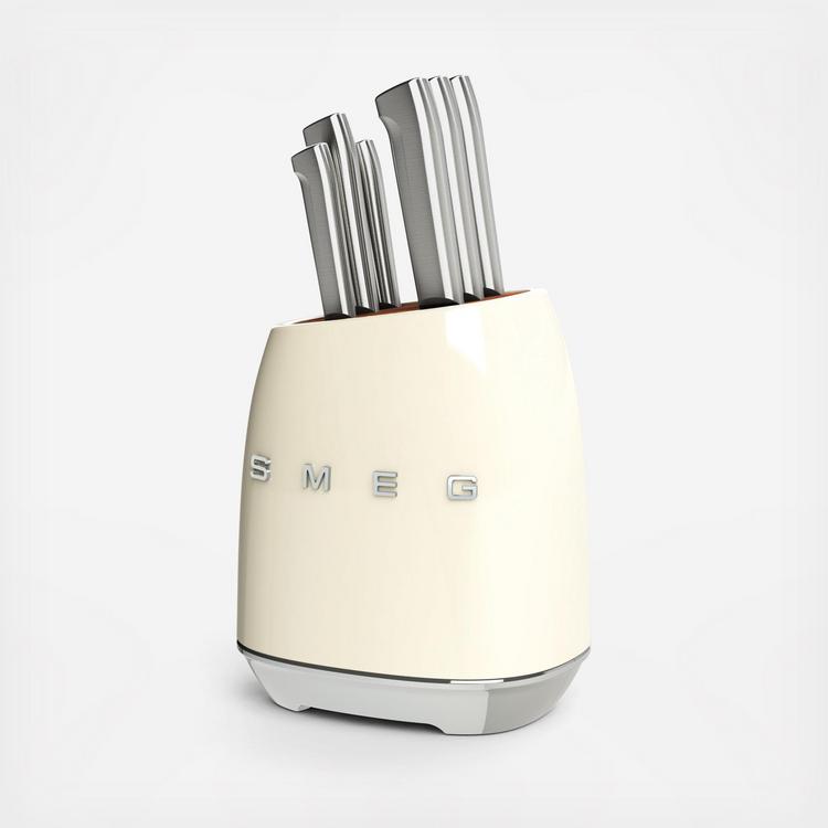 Smeg Creme 7-Piece Knife Block Set + Reviews