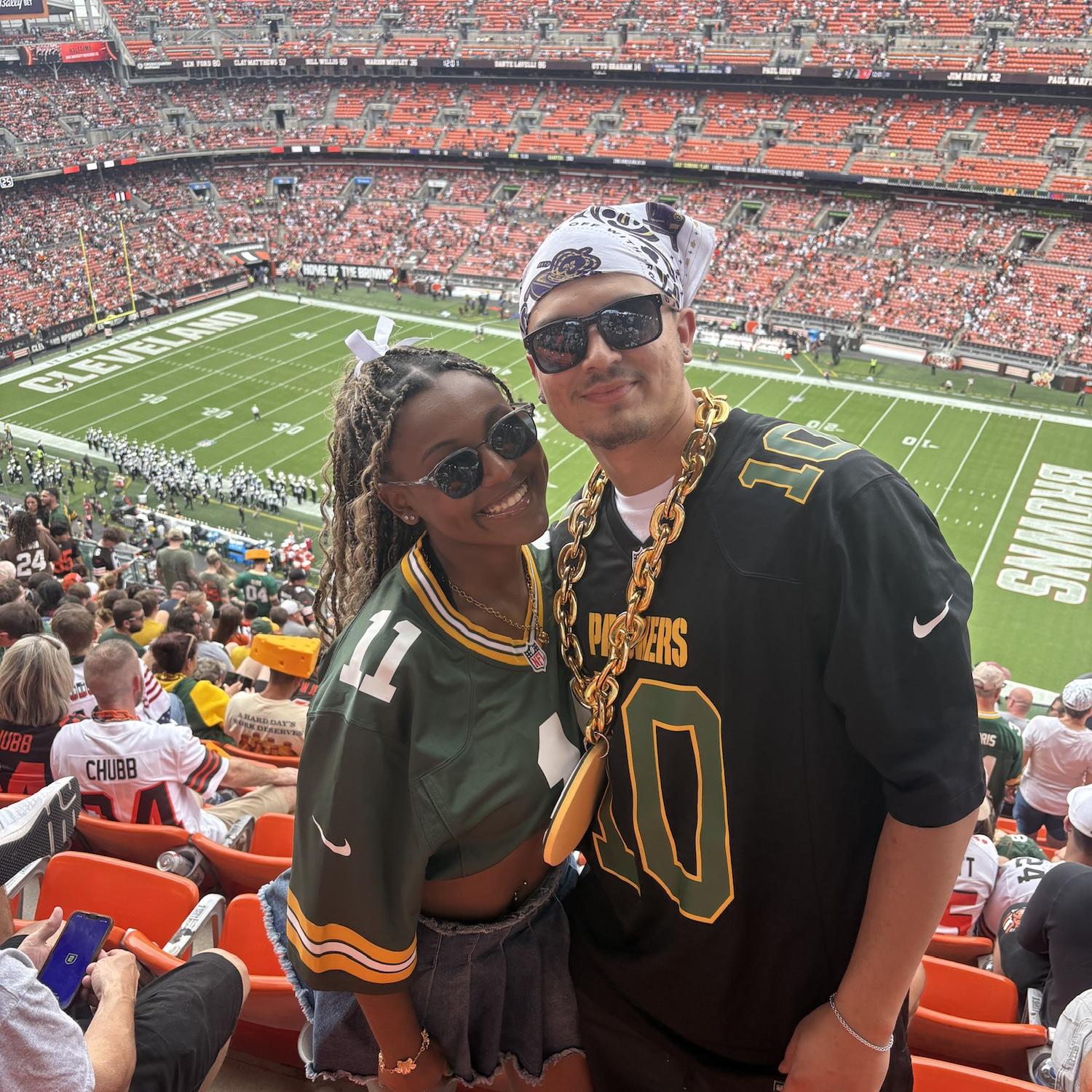 Our first NFL game together!! GO PACK GO!!