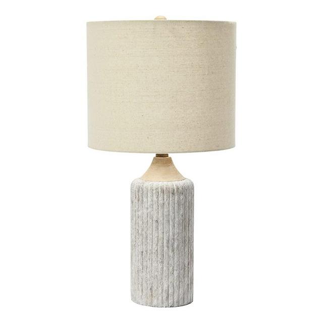 Creative Co-Op 12" Round Desk Lamp, Cement Grey