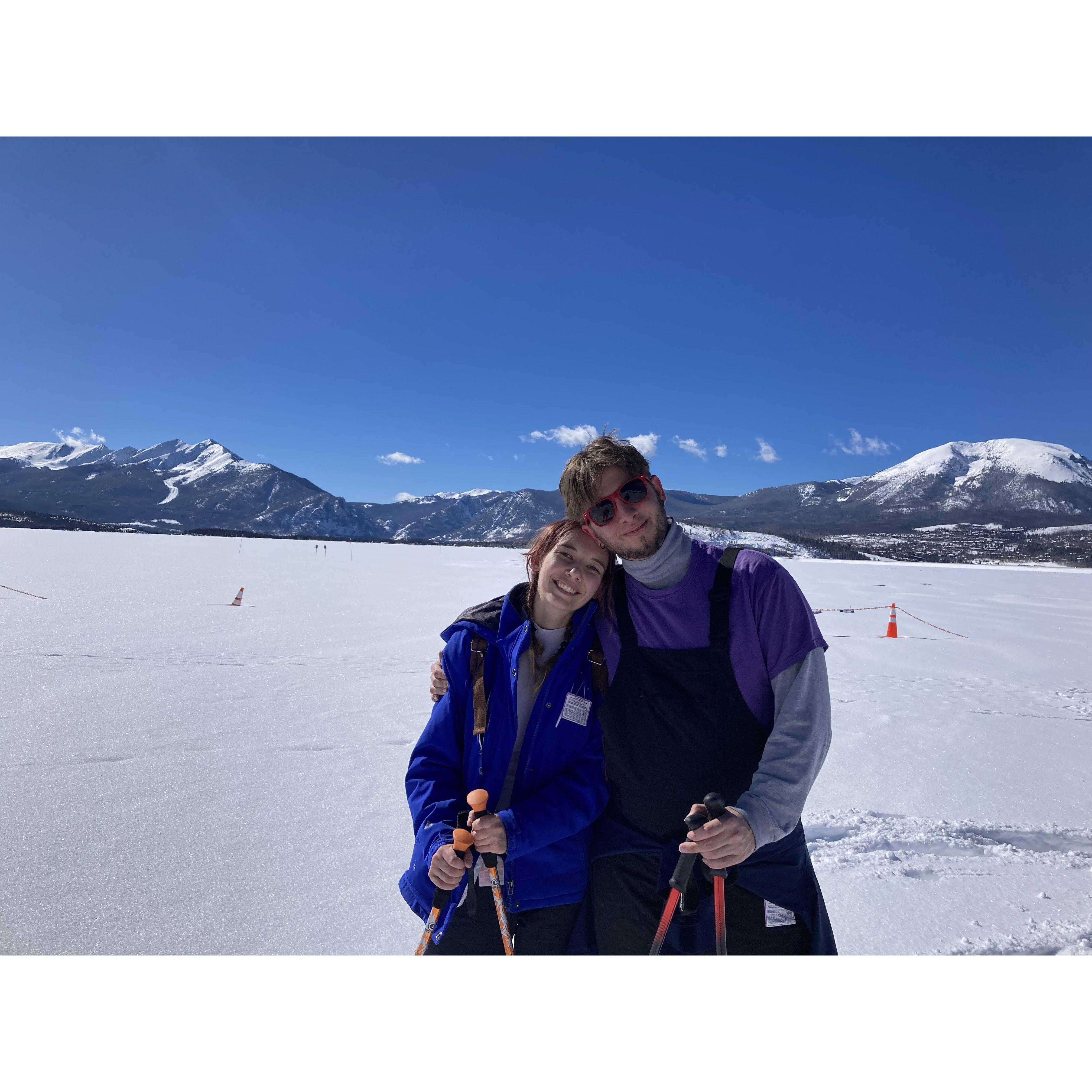 First time snowshowing