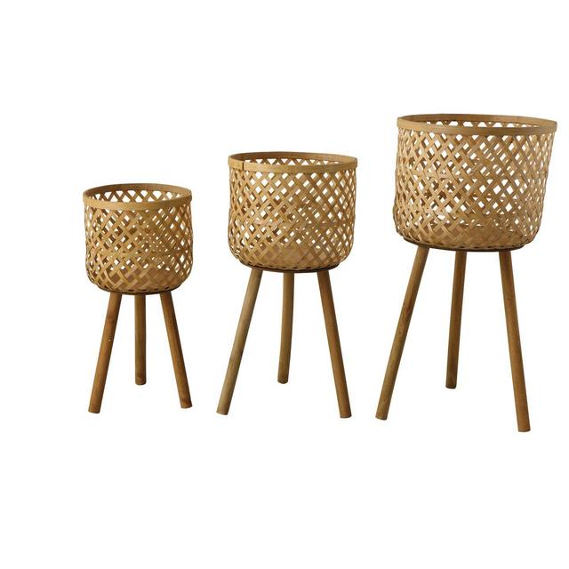 Floor 3 Piece Wicker Basket Set