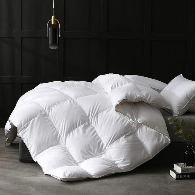 APSMILE Super King Down Feather Fibers Comforter Duvet Insert - Ultra-Soft All Season Down Feather Fibers Comforter Hotel Collection Comforter, Fluffy Medium Warmth (120"x120", White)