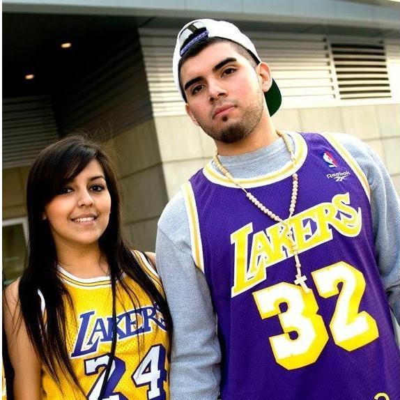 First Lakers game! We were babies!