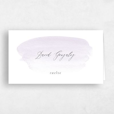 Lilac, Purple Wedding Place Card - Violin