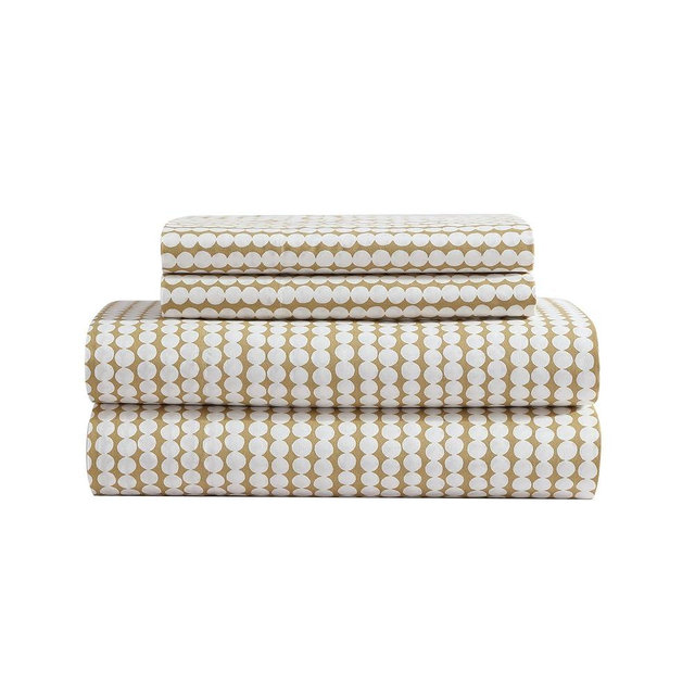 Marimekko - Queen Sheets, Organic Cotton Bedding Set, Luxuriously Soft & Smooth Home Decor, GOTS Certified (Pikku Rasymatto Beige, Queen)