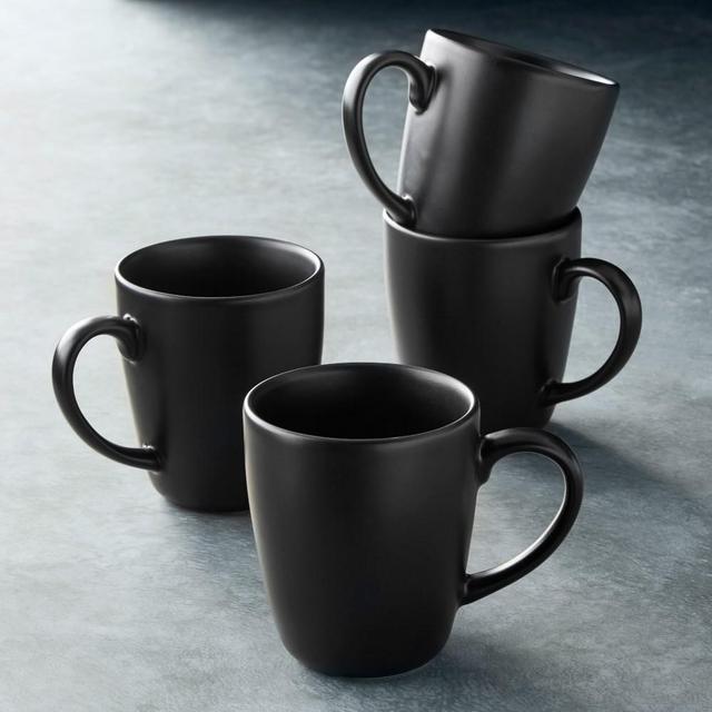 Open Kitchen by Williams Sonoma Matte Coupe Mugs, Set of 4, Black