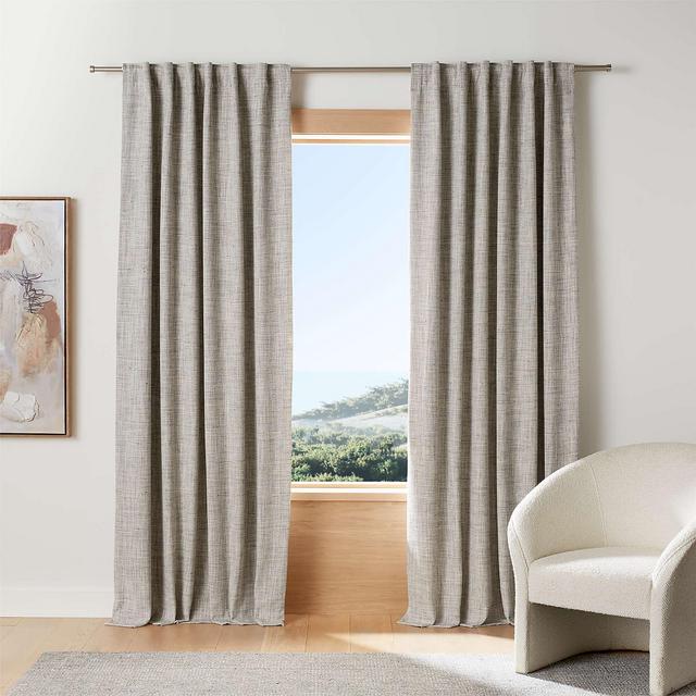 Reid Pebble Grey Recycled Blackout Window Curtain Panel 52"x84"