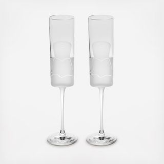 2-Piece Wedding Romance Champage Flute Set