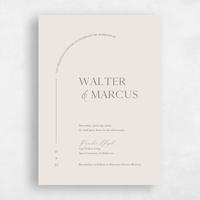 Beige Wedding Invitation - Olaya Portrait