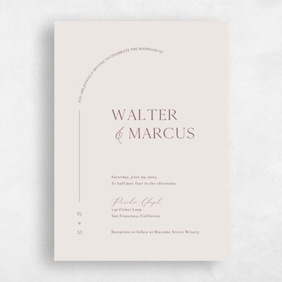 Beige Fall Wedding Invitation - Olaya Portrait