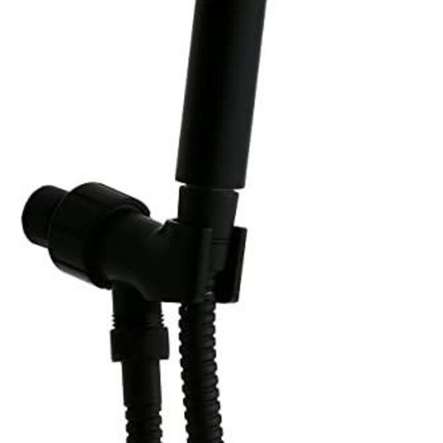 Derengge HSH-117TF-MT 5-Function Handheld Showerhead with Hose and Bracket Holder, Matte Black