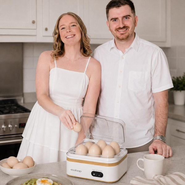 Rapid Egg Cooker Electric 6 Eggs Capacity, Soft, Medium, Hard Boiled, Poacher, Omelet Maker Egg Poacher With Auto Shut-Off, BPA Free-White
