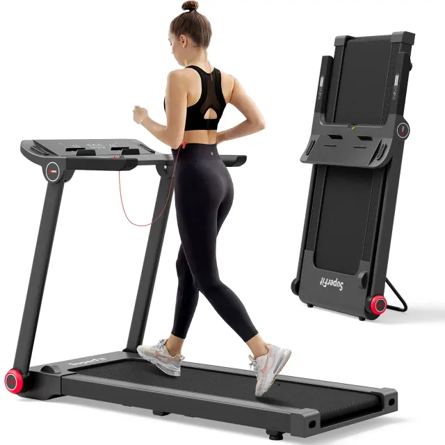 Costway 3.75HP Folding Treadmill Electric Running Machine W/Bluetooth APP Self-standing