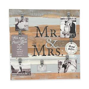 Sweet Bird & Co. "Mr. & Mrs." 22-Inch x 22-Inch 7-Clip Picture Frame