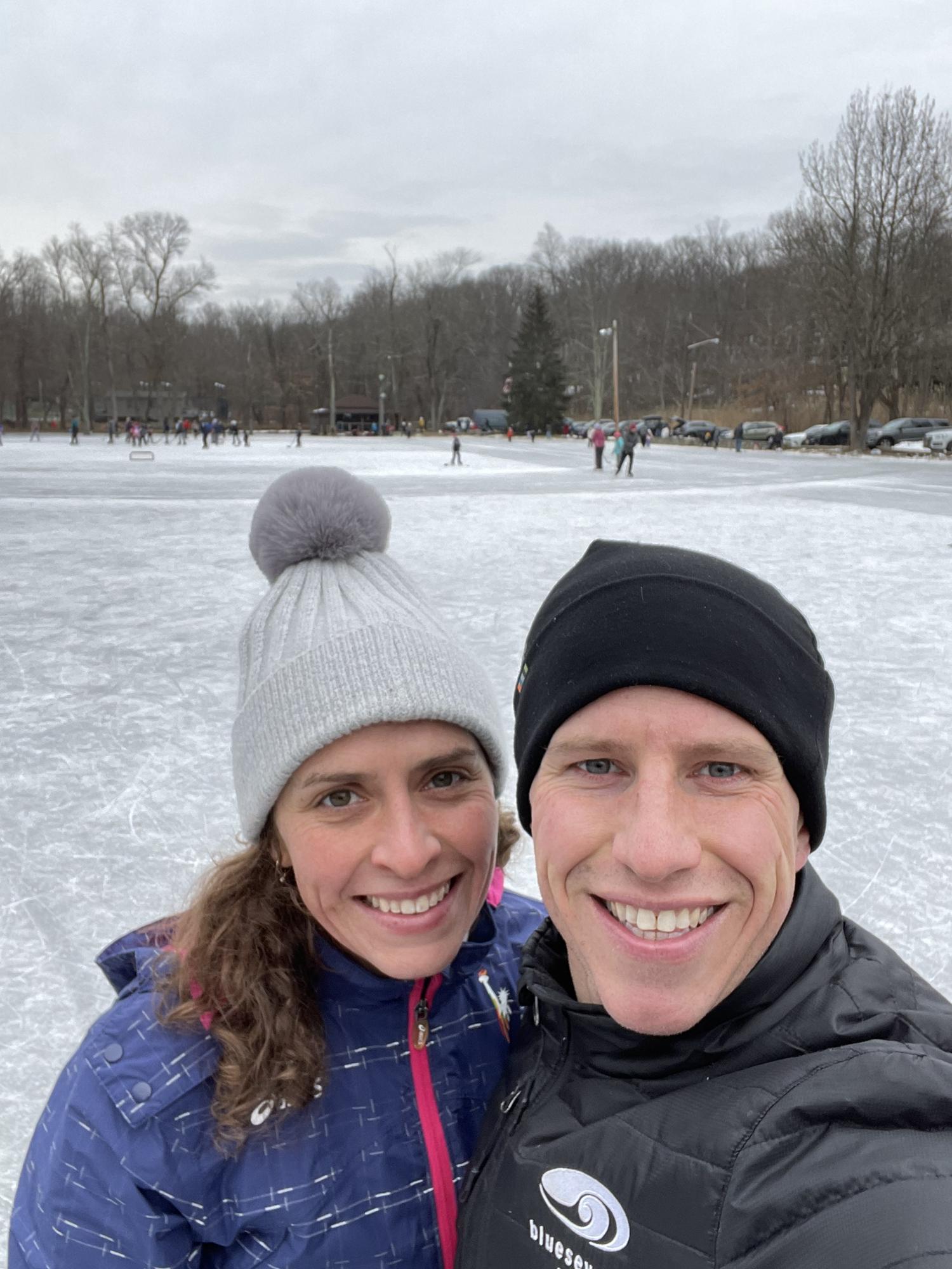 Ice skating in Essex Fells Jan 2022