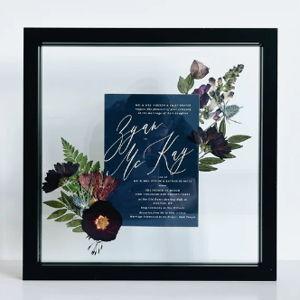 12x12 Preserved Bouquet + Wedding Invitation