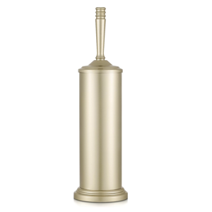 Stainless Steel Toilet Brush and Holder,Toilet Bowl Brush with Long Handle for Bathroom,Toilet Brushes-Space Saving,Covered Brush, Durable, Deep Cleaning,Splash Resistant (Gold)