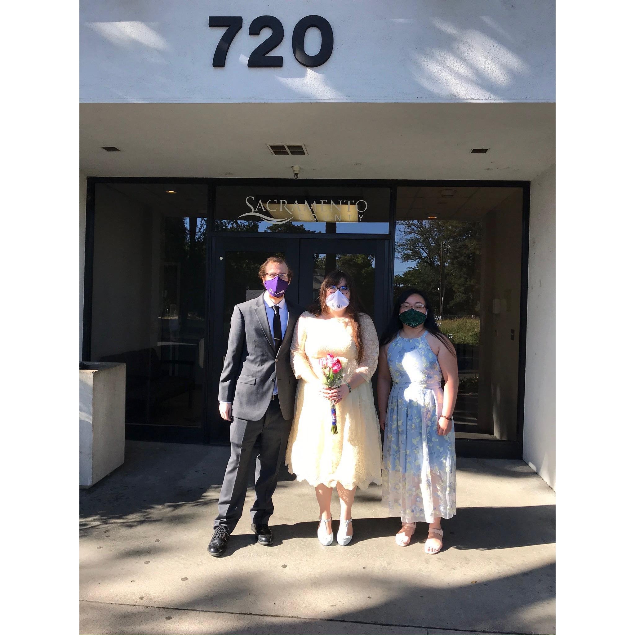 Groom, Bride, and Maid of Honor, Emily Chirk