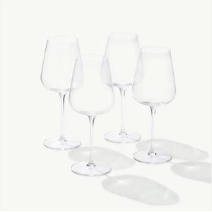 Made In Crystal Wine Glasses, White, Set of 4