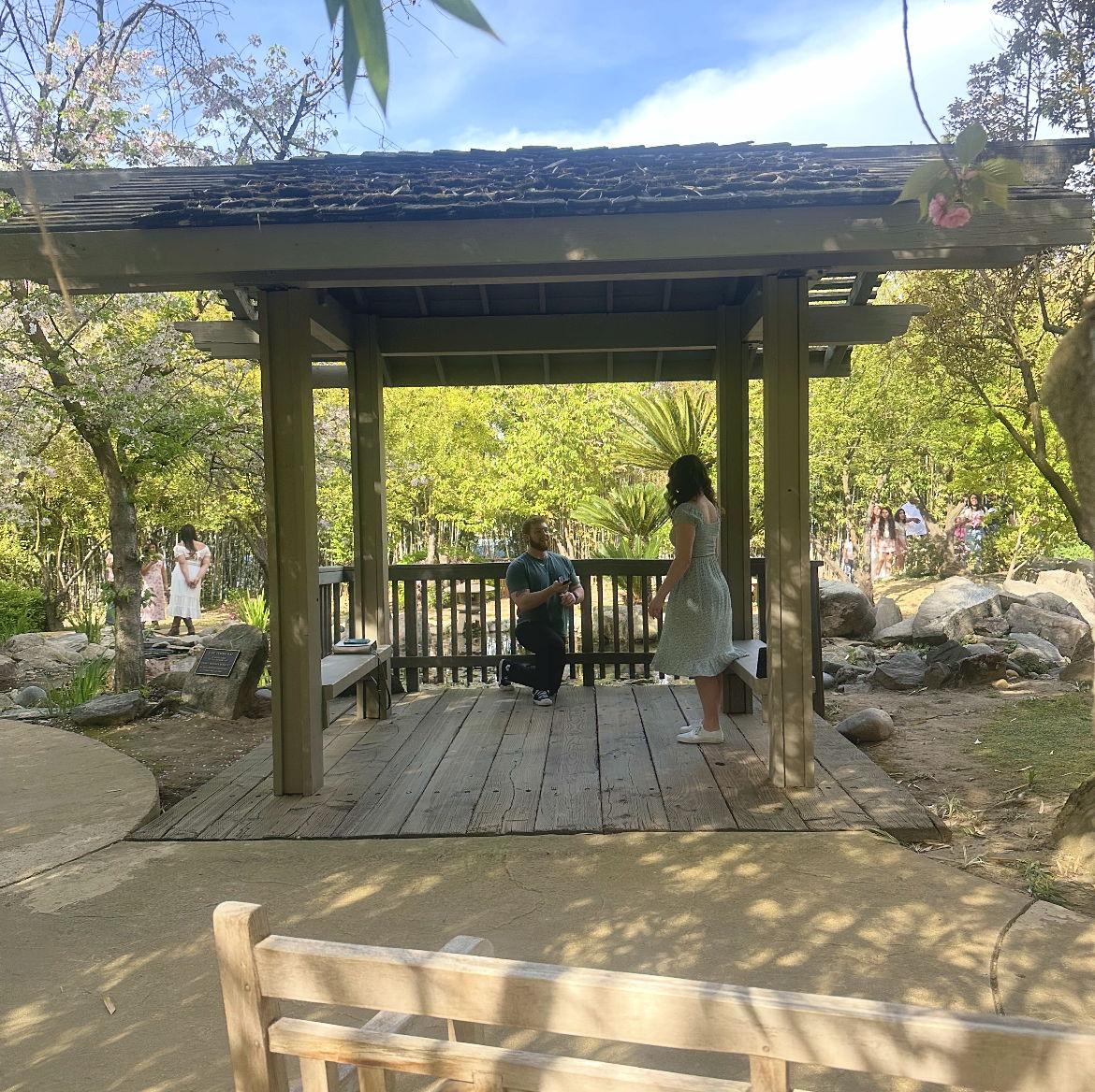 We went back to the place where we had our first date and now has the memory of the moment we got engaged!