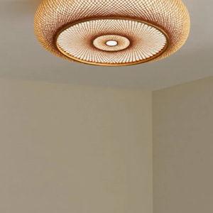 Semi Flush Mount Bamboo - 7.08" H x 19.68" W x 19.68" D
