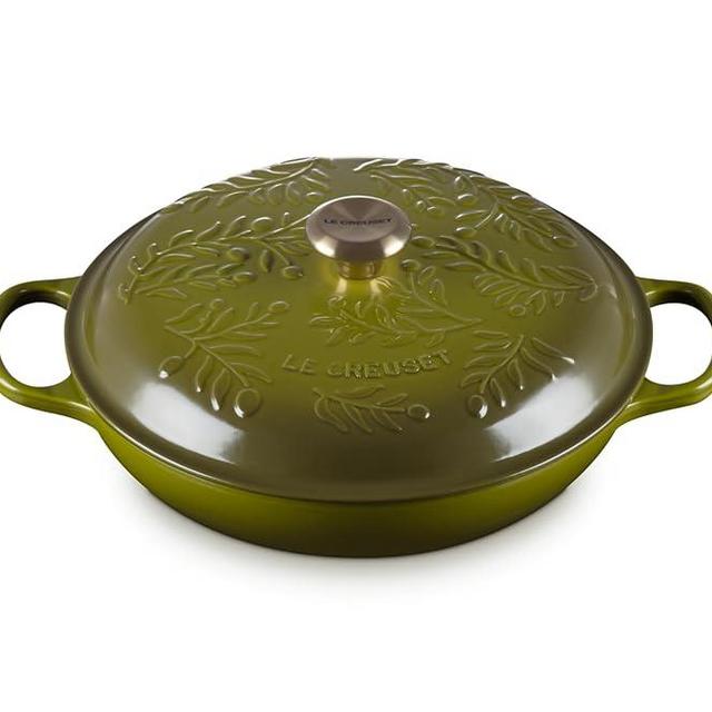 Le Creuset Olive Branch Collection Cast Iron Signature Round Braiser, 3.5 Qt., Olive
