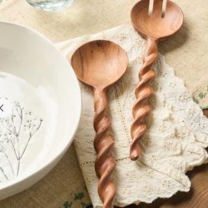 Wood Swirl Salad Set of 2