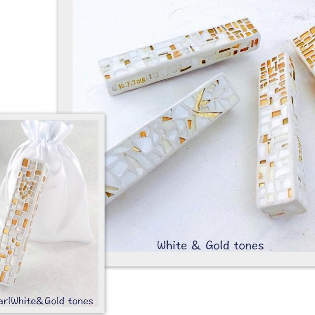 Jewish wedding breaking glass mezuzah kit, Color customization Chuppah glass to break, Jewish couple wedding keepsake gift