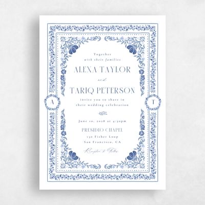 White Wedding Invitation - Mirelia Portrait
