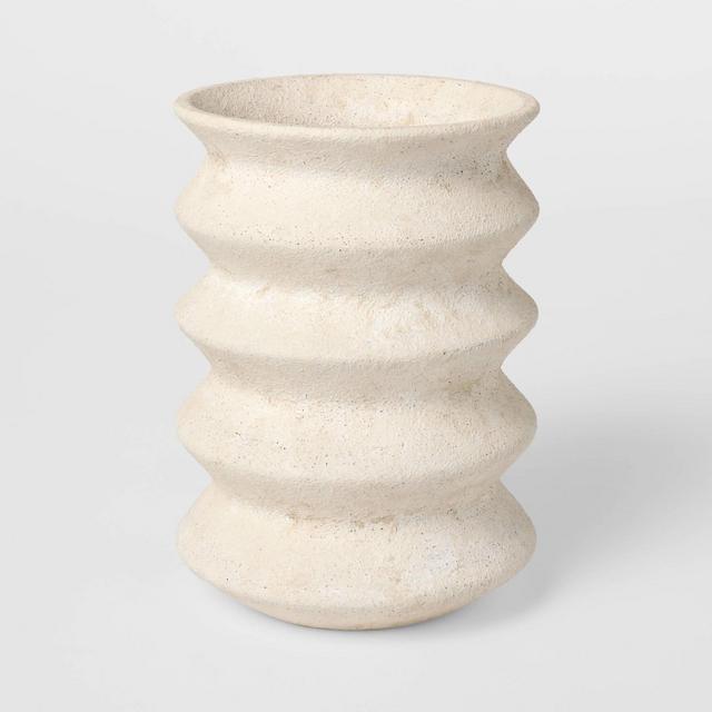 Earthenware Ribbed Vase Heathered White - Threshold™ designed with Studio McGee