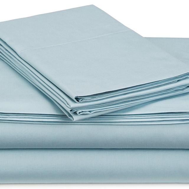 Pinzon 300-Thread-Count Percale Sheet Set - Queen, Spa Blue