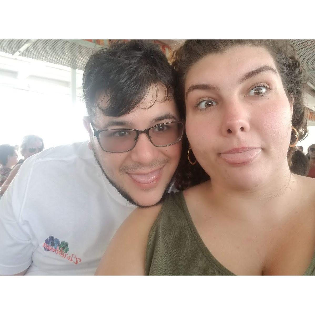 Riding into Belize on our First Cruise together, MSC Meraviglia, November 2019