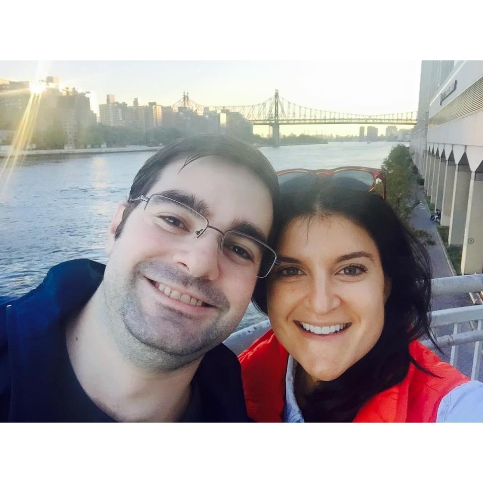 Enjoying a sunset walk along the East River.