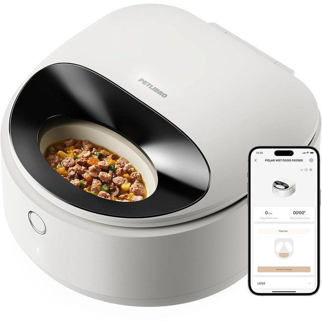 PETLIBRO Automatic Cat Feeder Wet Food Semiconductor Cooling 3 Days Freshness, APP Control Refrigerated 3 Meals Wet Food Dispenser,Polar WiFi Timed Auto Pet Feeder for Cat Dog
