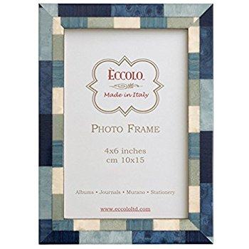 Eccolo Marquetry Frame, 5 by 7-Inch, Mixed Up Blue