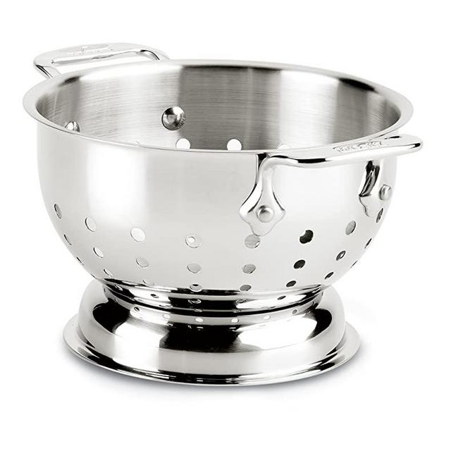 All-Clad 56015 Stainless Steel Dishwasher Safe Colander Kitchen Accessorie, 1.5-Quart, Silver