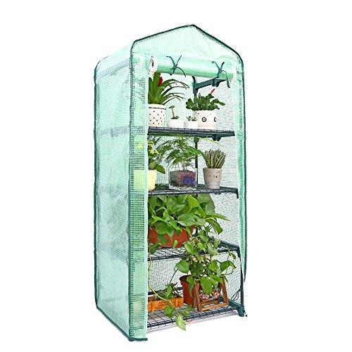 Ohuhu Mini Greenhouse, Small Plant Greenhouses, 4 Tier Rack Stands Portable Garden Green House for Outdoor & Indoor, 1.5 x 2.25 x 5.25 FT