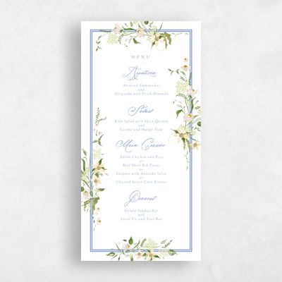 Denim Blue Wedding Menu - Erica
