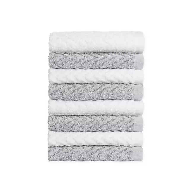 Simply Essential™ Cotton 8-Piece Washcloth Set in Grey