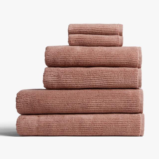 Soft Rib Bath Towels - Clay